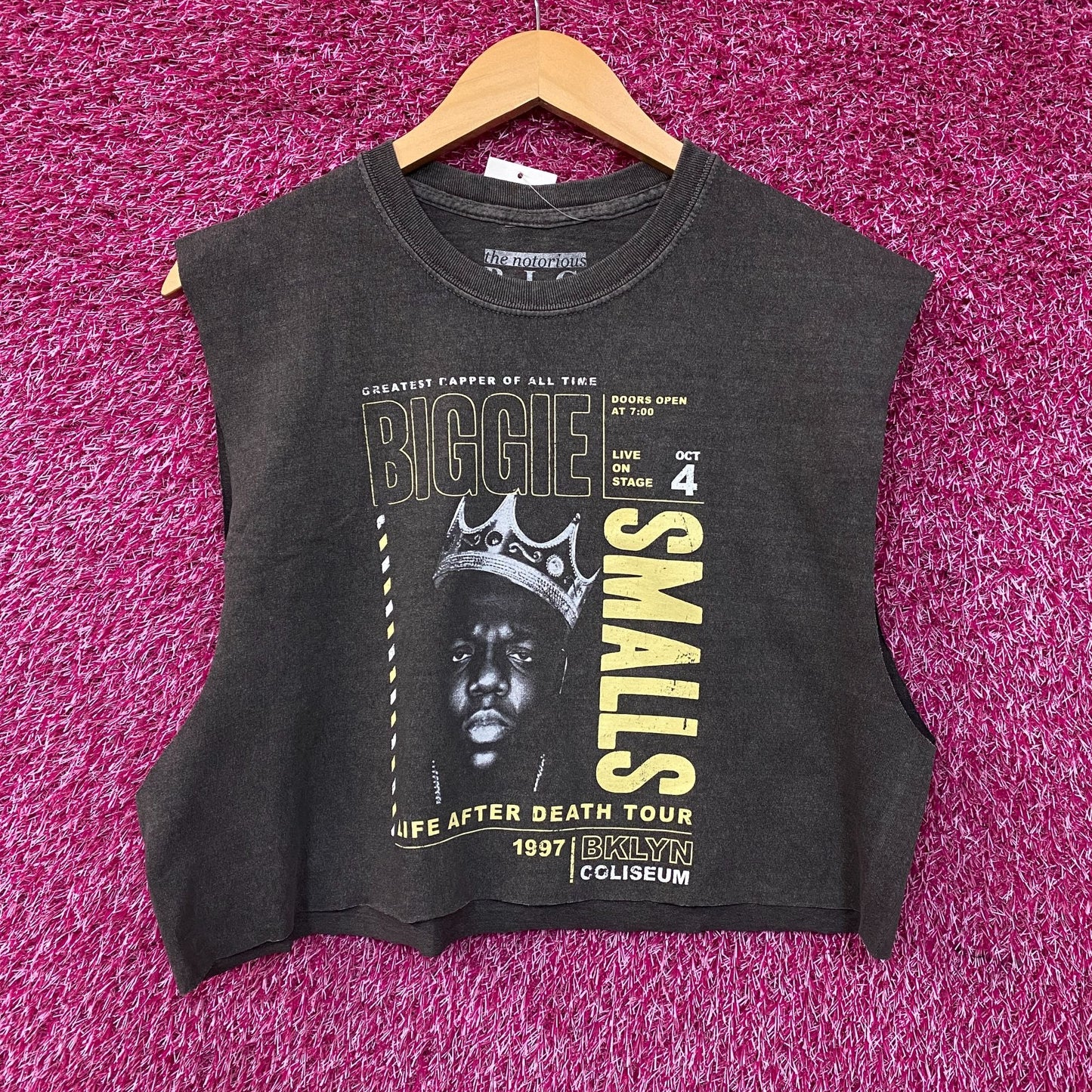 The Notorious B.I.G. Biggie Smalls Life After Death Tour Sleeveless Crop Tee XS