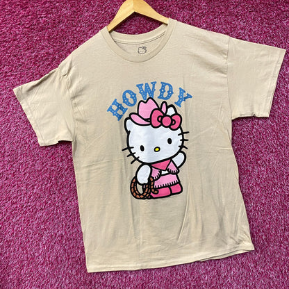 Sanrio Hello kitty Cowgirl Howdy by Sanrio T-Shirt Size Large