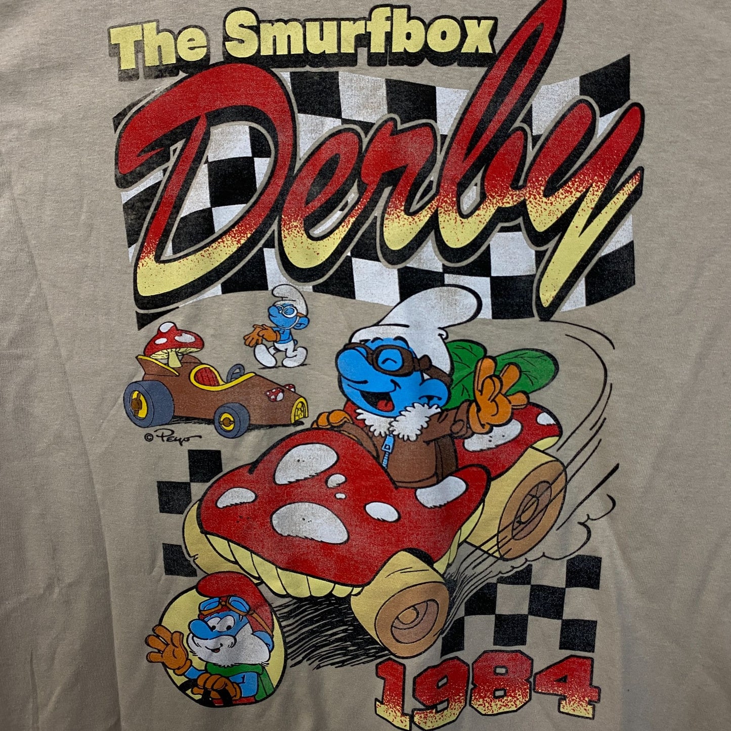 The Smurfbox Derby Cartoon Graphic Design T-Shirt Large