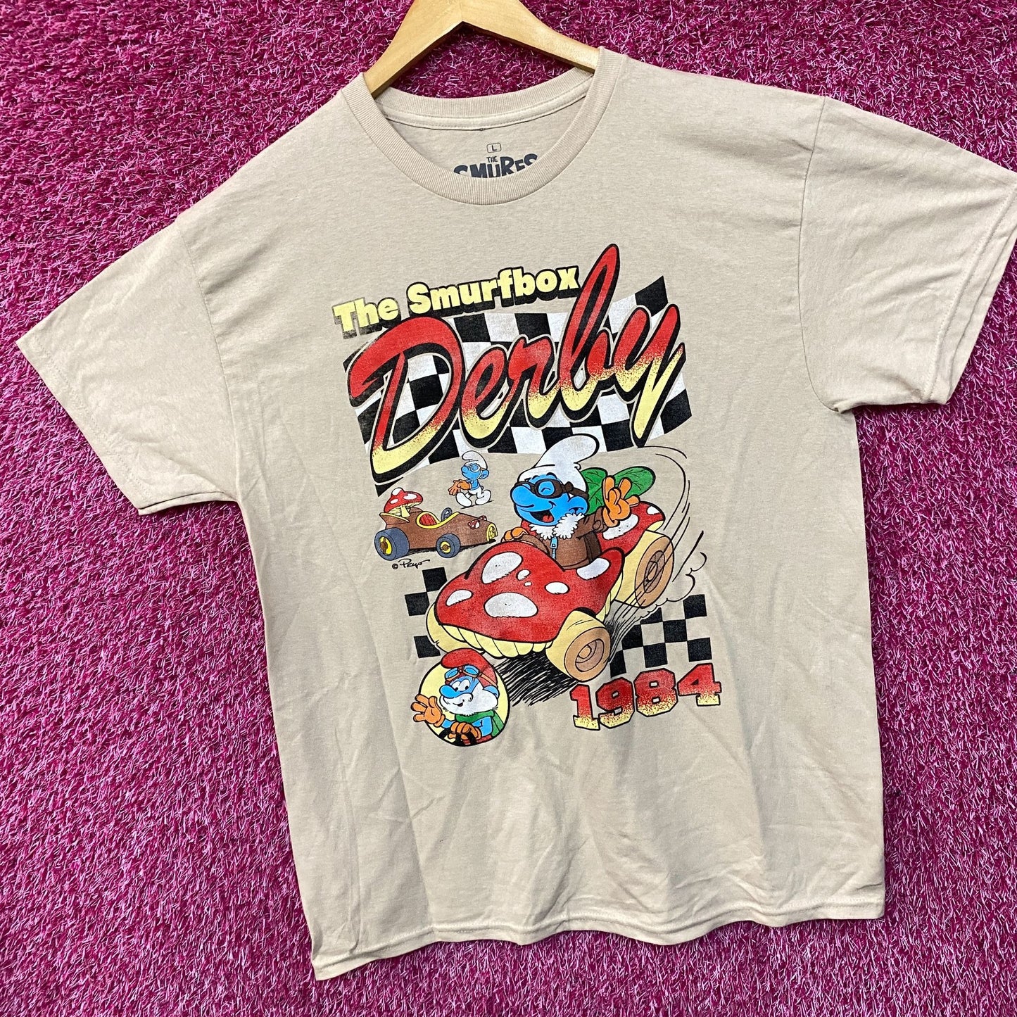 The Smurfbox Derby Cartoon Graphic Design T-Shirt Large