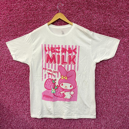 My Melody Japanese Kawaii Strawberry Milk Sanrio Tee L