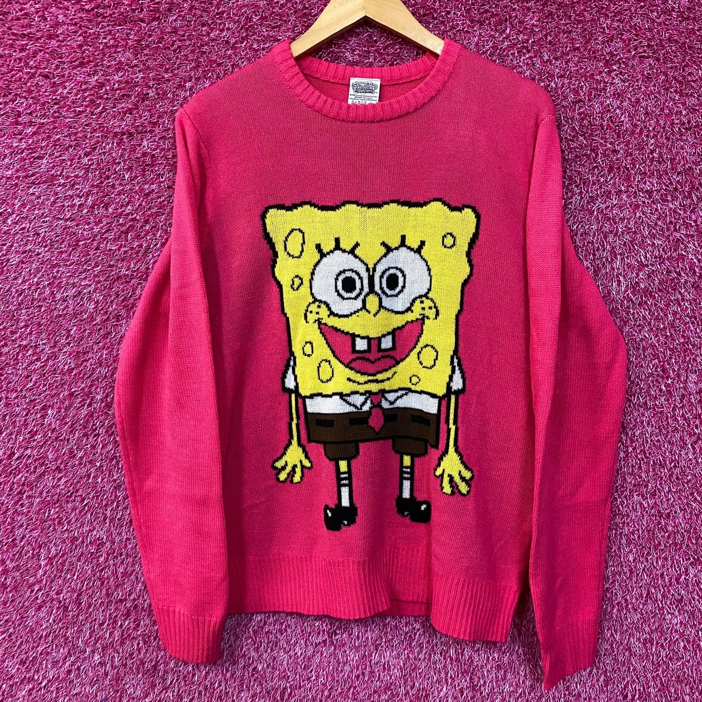 Spongebob Squarepants knit Crewneck size large