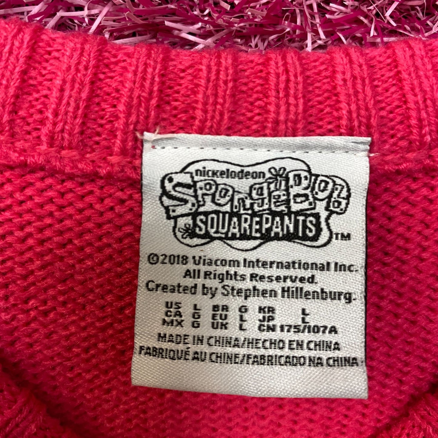 Spongebob Squarepants knit Crewneck size large