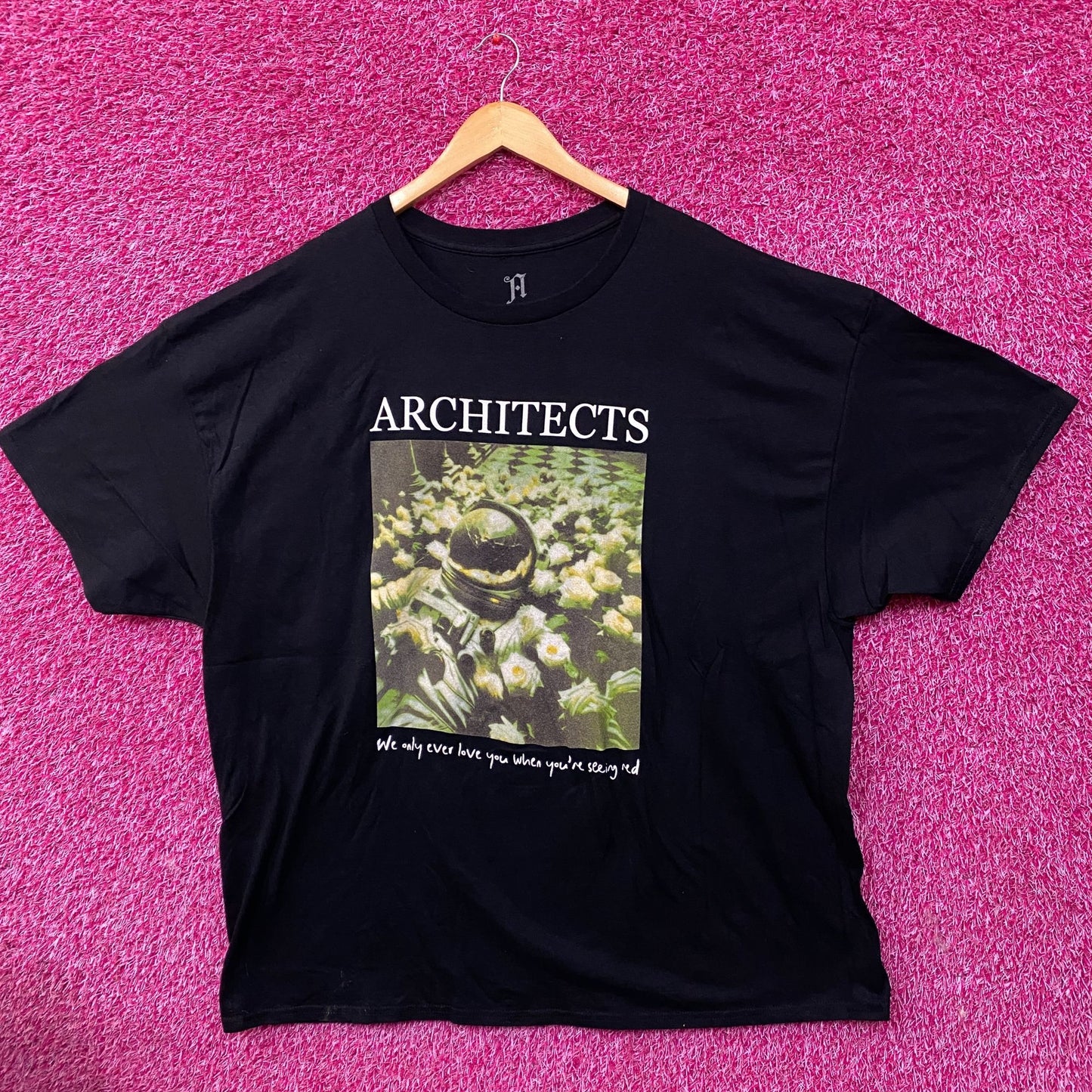 Architects Seeing Red Astronaut Flowers T-Shirt 3XL