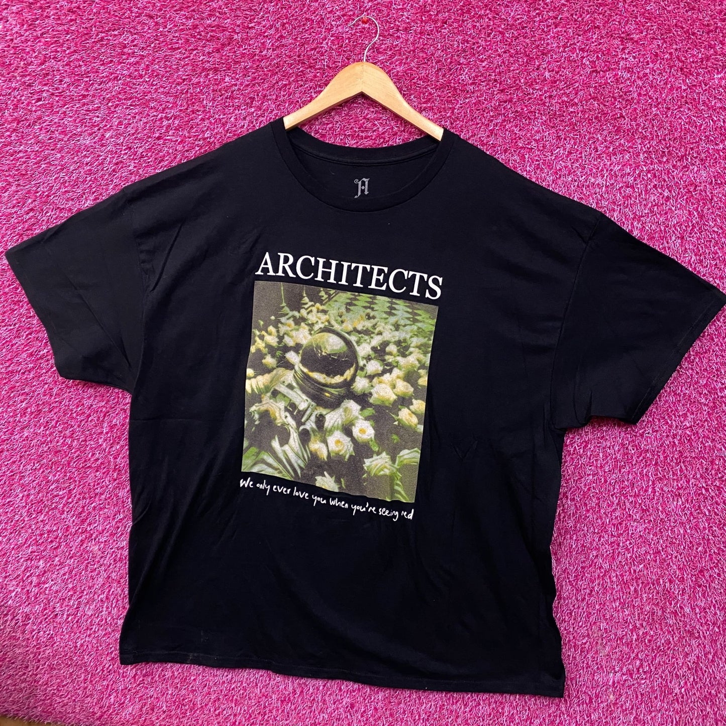 Architects Seeing Red Astronaut Flowers T-Shirt 3XL
