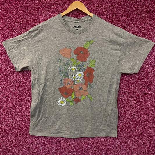 Junk Food Flowers Cotton Graphic T-Shirt Large