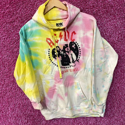ACDC Highway to Hell Rock Band Tie-Dye Hoodie Medium