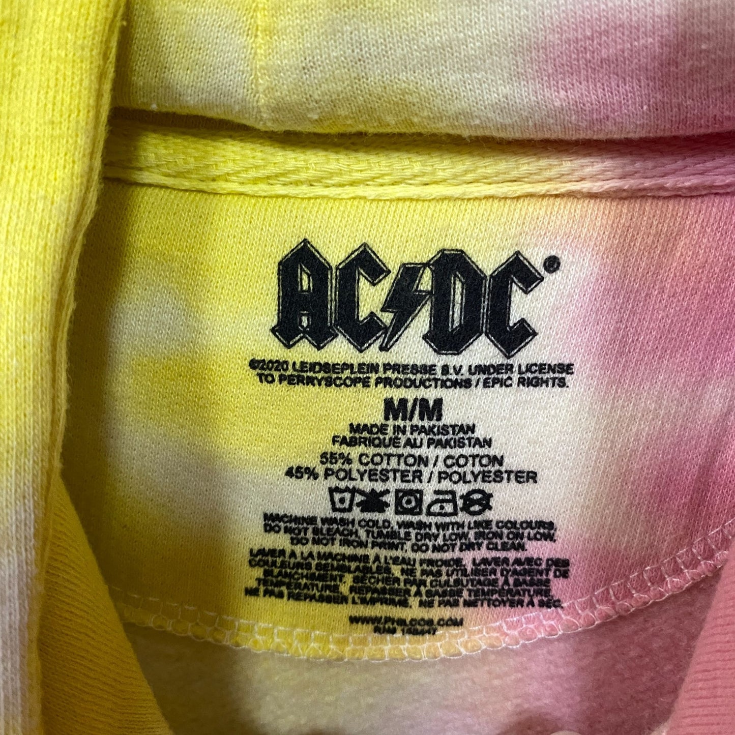 ACDC Highway to Hell Rock Band Tie-Dye Hoodie Medium