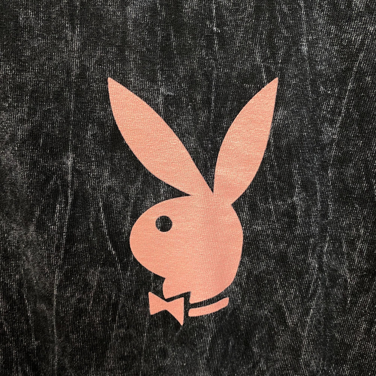 Playboy Stacked Logo Acid Wash Graphic T-Shirt Medium