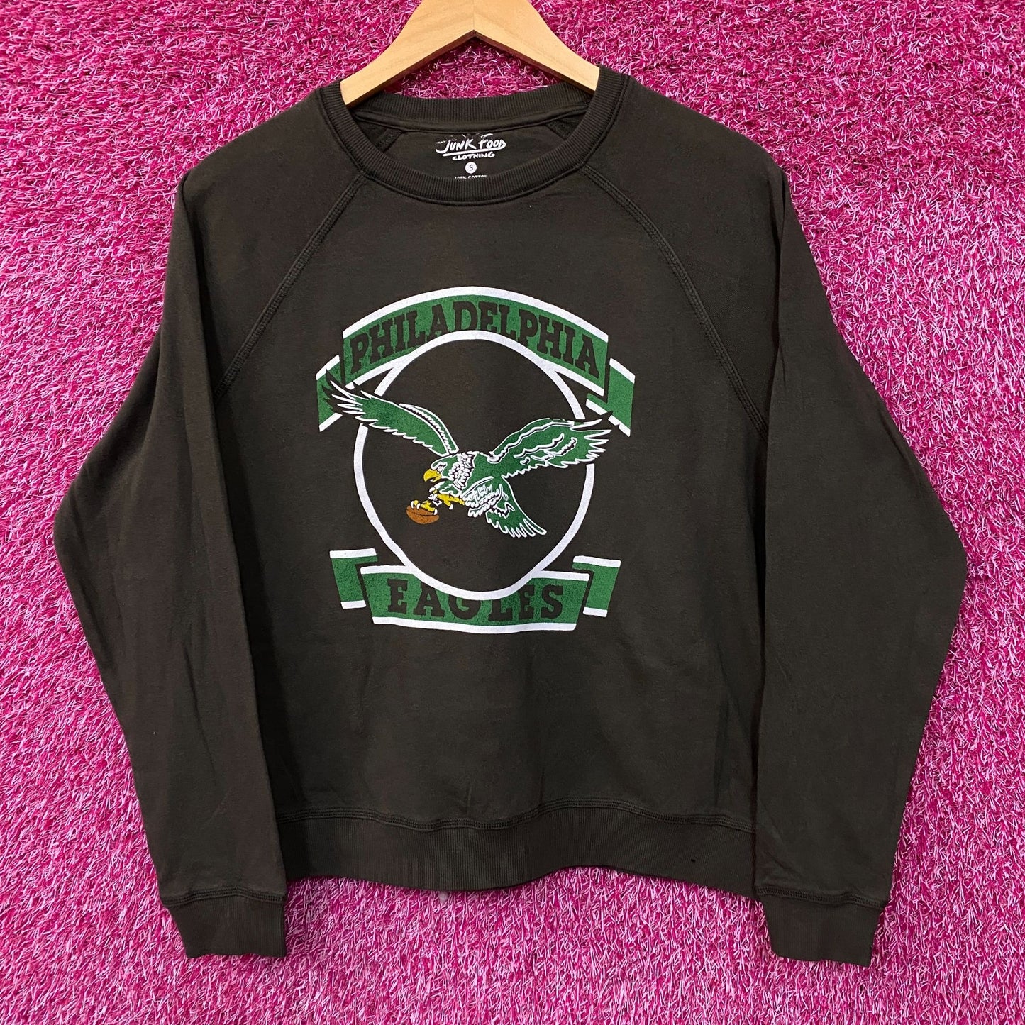 Junk Food Clothing Philadelphia Eagles Crop Crewneck Sweatshirt Small