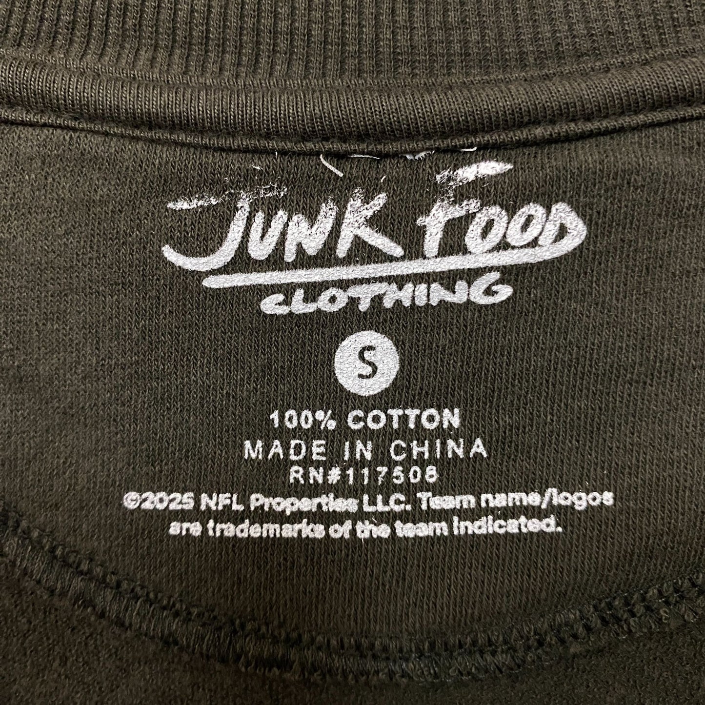 Junk Food Clothing Philadelphia Eagles Crop Crewneck Sweatshirt Small