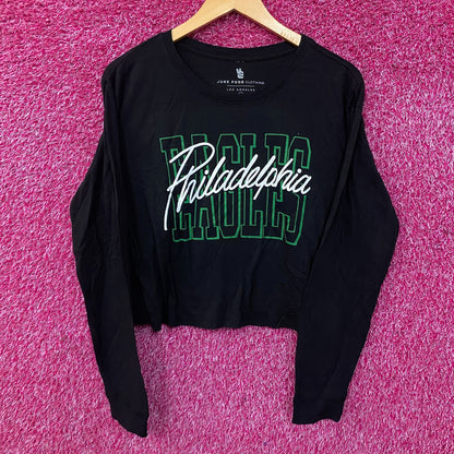 Junk Food Clothing Philadelphia Eagles Timeout Long Sleeve Crop Tee Medium