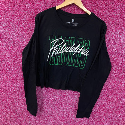 Junk Food Clothing Philadelphia Eagles Timeout Long Sleeve Crop Tee Medium