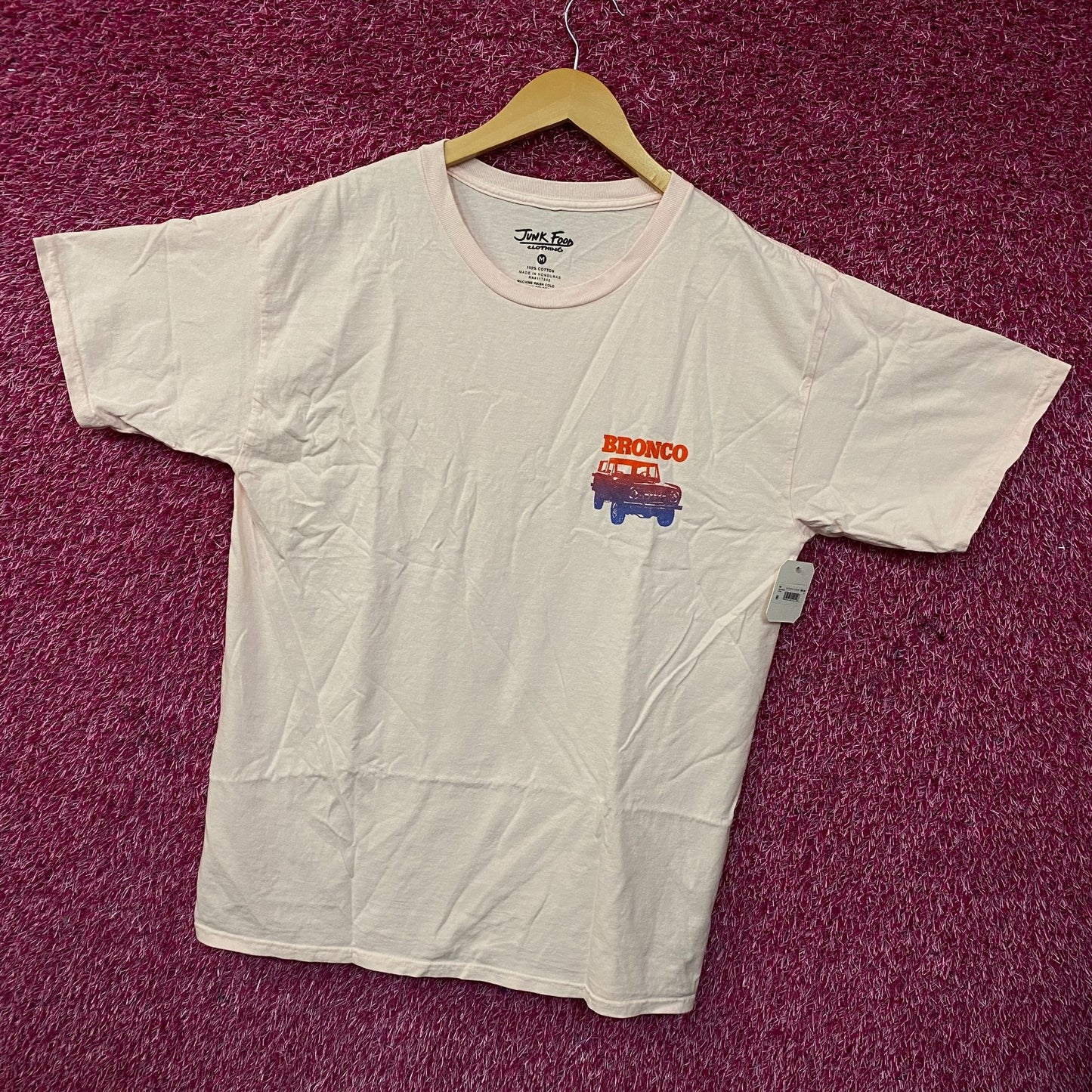 Junk Food Ford Bronco 4-Wheel-Drive Pink Graphic T-Shirt Medium