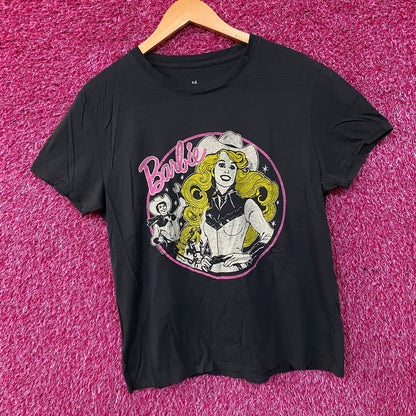 Junk Food Barbie Cowgirl Retro Graphic Women's Green Crop Tee Large
