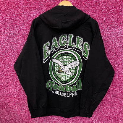 Junk Food Clothing Philadelphia Eagles City Edition Crest Zip Up Hoodie Medium