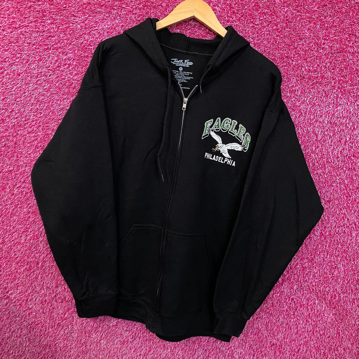 Junk Food Clothing Philadelphia Eagles City Edition Crest Zip Up Hoodie Medium