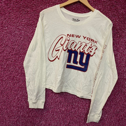 Junk Food Clothing New York Giants Touchdown Long Sleeve Crop Tee Small