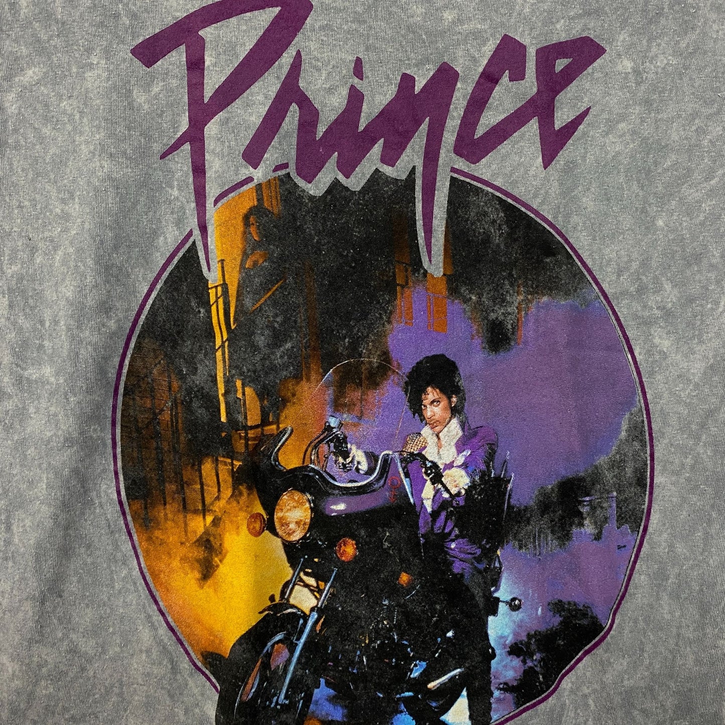 Prince Purple Rain Acid Wash Graphic T-Shirt Medium