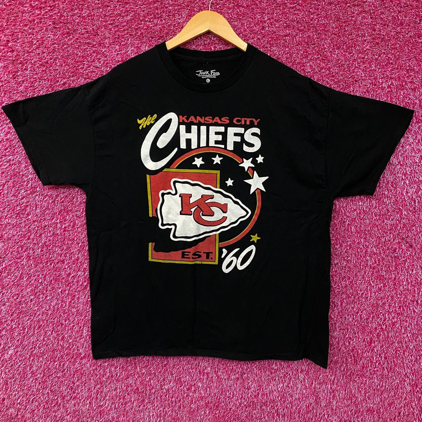 Junk Food Clothing Kansas City Chiefs Star Power Graphic T-Shirt Large