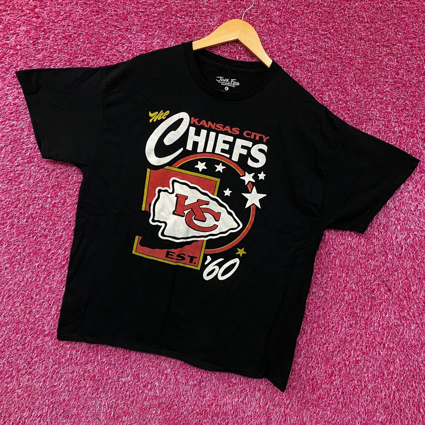 Junk Food Clothing Kansas City Chiefs Star Power Graphic T-Shirt Large