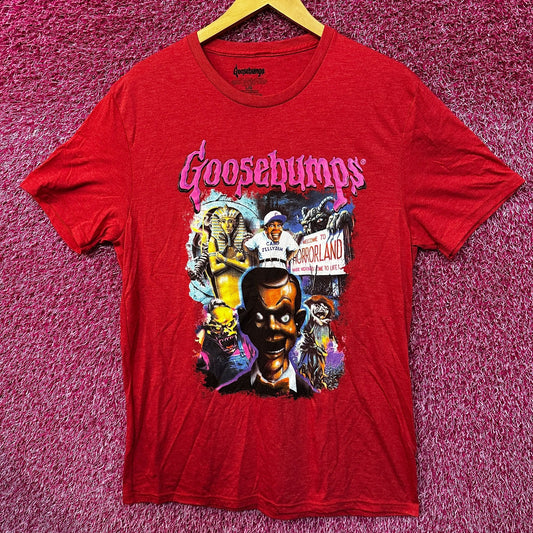 Goosebumps RL Stines Horror Series Book Cover Collage Tee L
