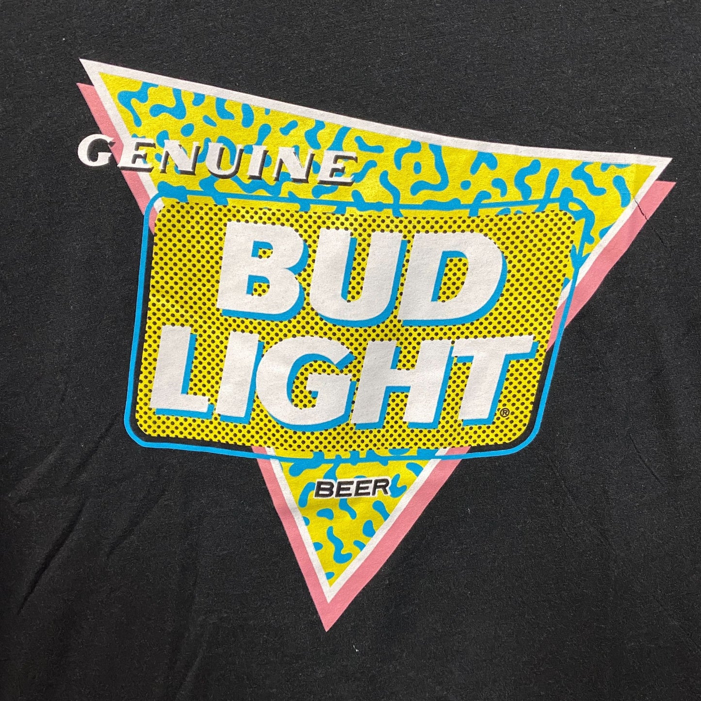Brew City Beer Gear Genuine Bud Light Beer Retro Style T-Shirt Large