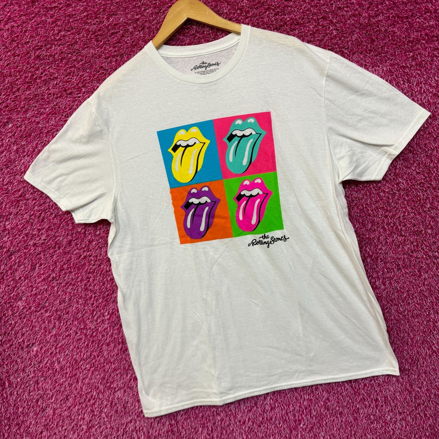 The Rolling Stones Hot Lips Pop Art Rock Tshirt size XL