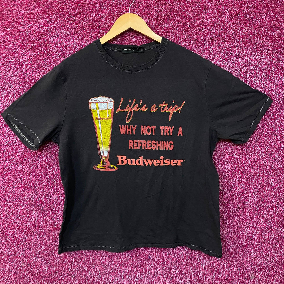 Junk Food Budweiser Life's a Trip Vintage Style Graphic T-Shirt Large