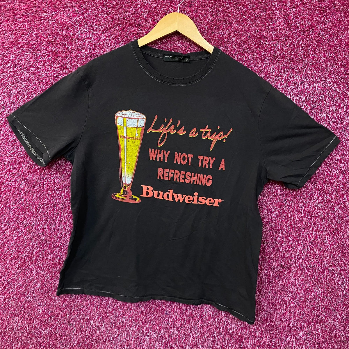 Junk Food Budweiser Life's a Trip Vintage Style Graphic T-Shirt Large