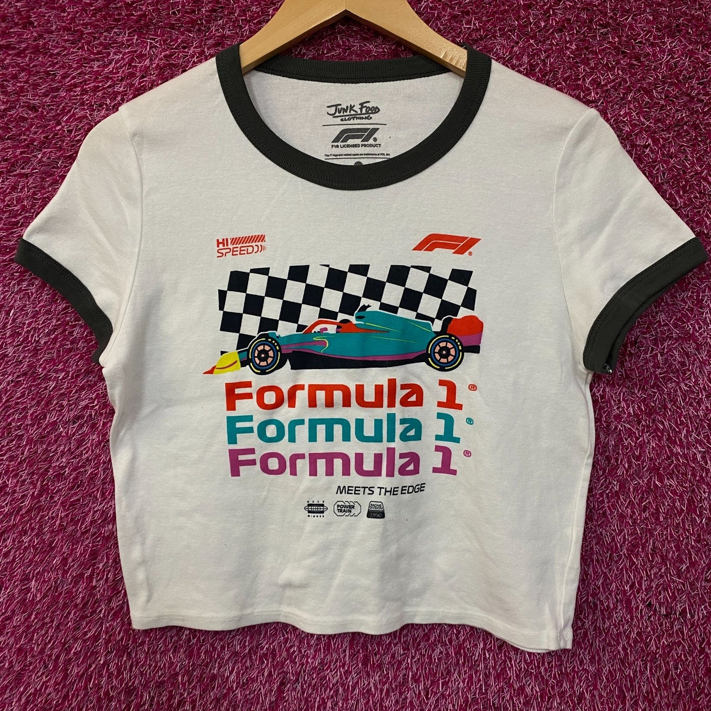 Junk Food Women's Formula 1 Finish Line Crop T-shirt XL
