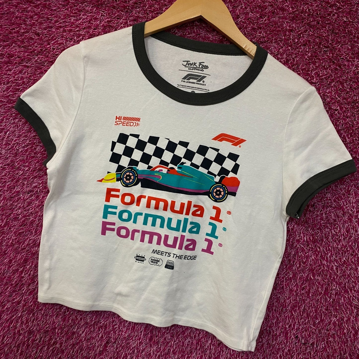 Junk Food Women's Formula 1 Finish Line Crop T-shirt XL