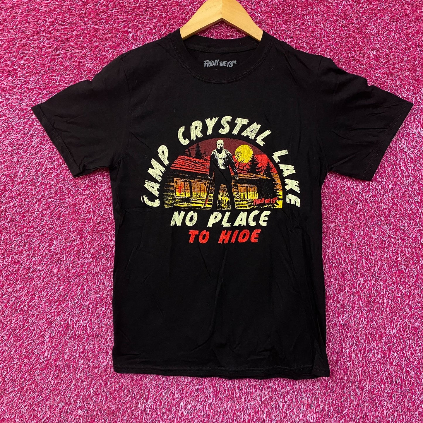 Friday the 13th Jason Vorhees Camp Crystal Lake No Place To Hide Horror Tshirt Small