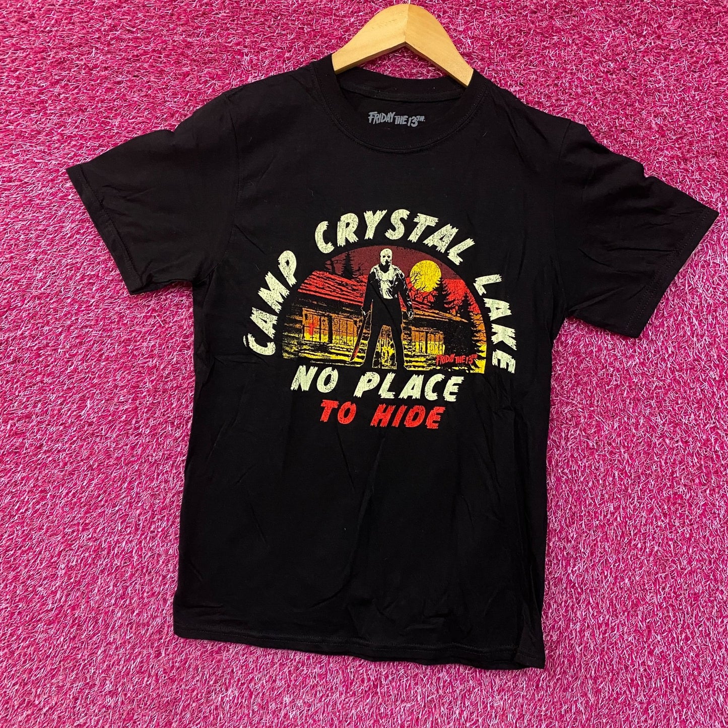 Friday the 13th Jason Vorhees Camp Crystal Lake No Place To Hide Horror Tshirt Small