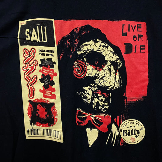 Saw Billy the Puppet Live Or Die Horror Movie T-Shirt XL