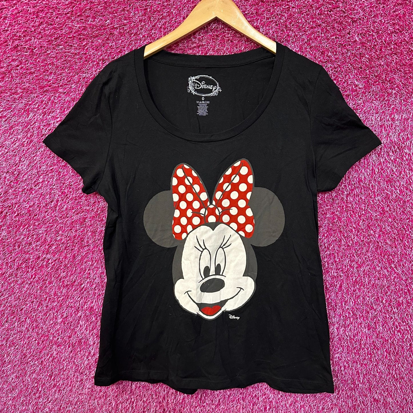 Minnie Mouse Polka Dot Bow Womens Disney Top Size 0