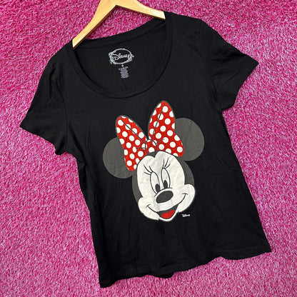 Minnie Mouse Polka Dot Bow Womens Disney Top Size 0