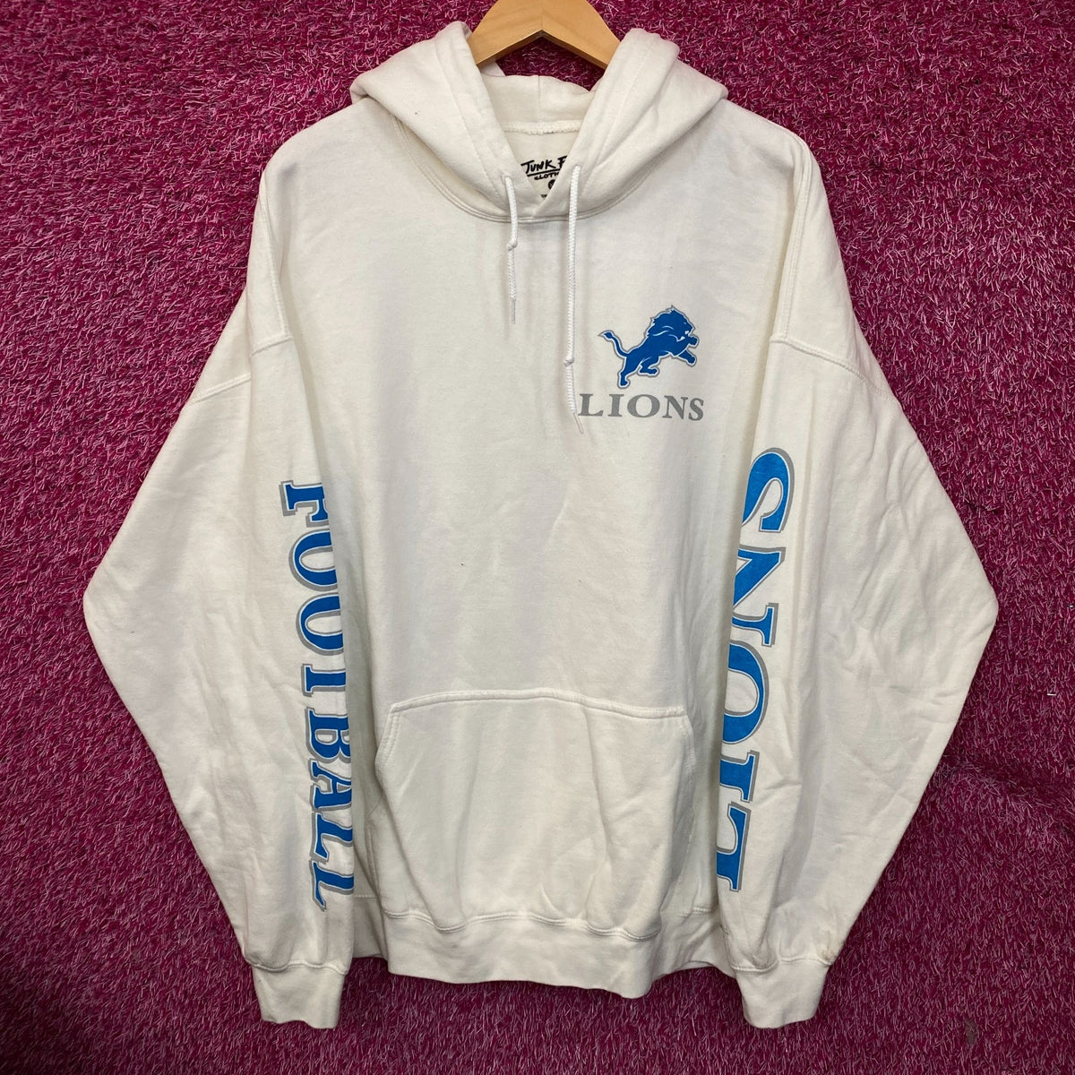 Junk Food Clothing Detroit Lions White Hoodie size XL