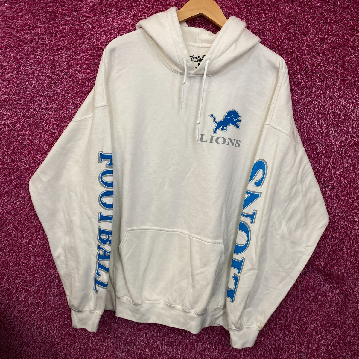 Junk Food Clothing Detroit Lions White Hoodie size XL