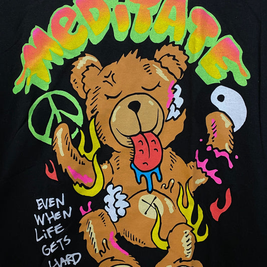 Fashion Nova Meditate Bear Long Sleeve Tee Medium