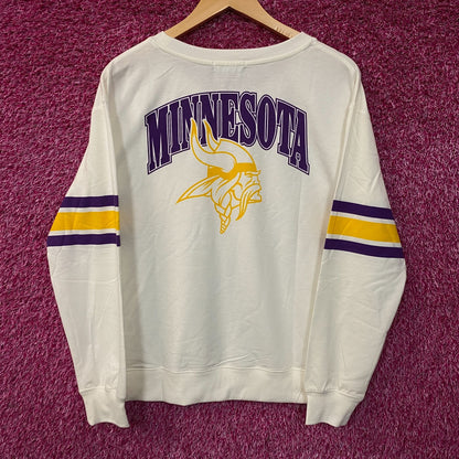 Junk Food Minnesota Vikings Stripe Pullover Women's Sweater Large
