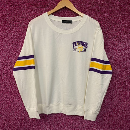 Junk Food Minnesota Vikings Stripe Pullover Women's Sweater Large
