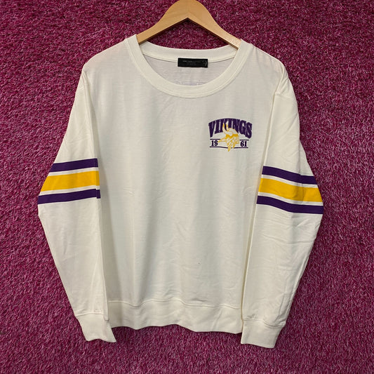 Junk Food Minnesota Vikings Stripe Pullover Women's Sweater Large