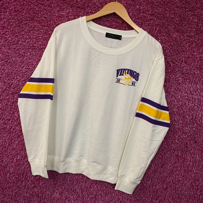 Junk Food Minnesota Vikings Stripe Pullover Women's Sweater Large