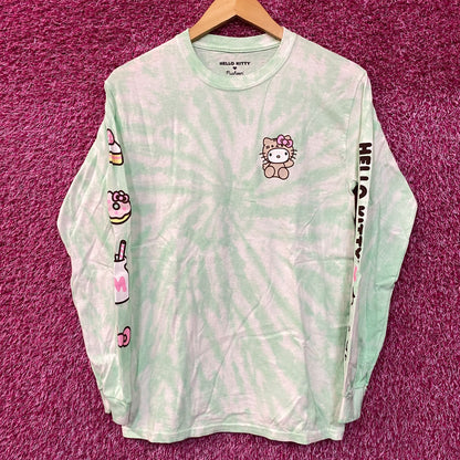 Hello Kitty Pusheen Long Sleeve Green Tie Dye Shirt Small