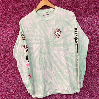 Hello Kitty Pusheen Long Sleeve Green Tie Dye Shirt Small