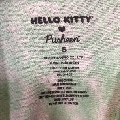 Hello Kitty Pusheen Long Sleeve Green Tie Dye Shirt Small