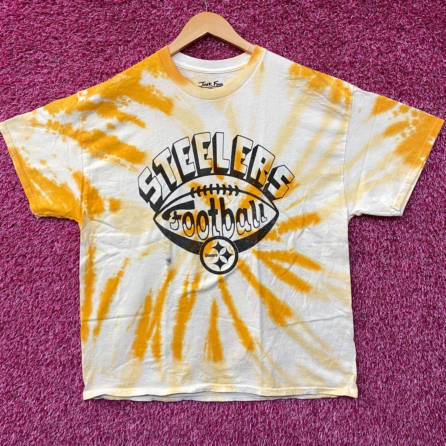 Junk Food Pittsburgh Steelers Football Tie Dye T-Shirt Large