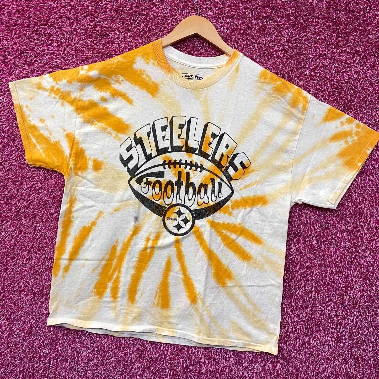 Junk Food Pittsburgh Steelers Football Tie Dye T-Shirt Large