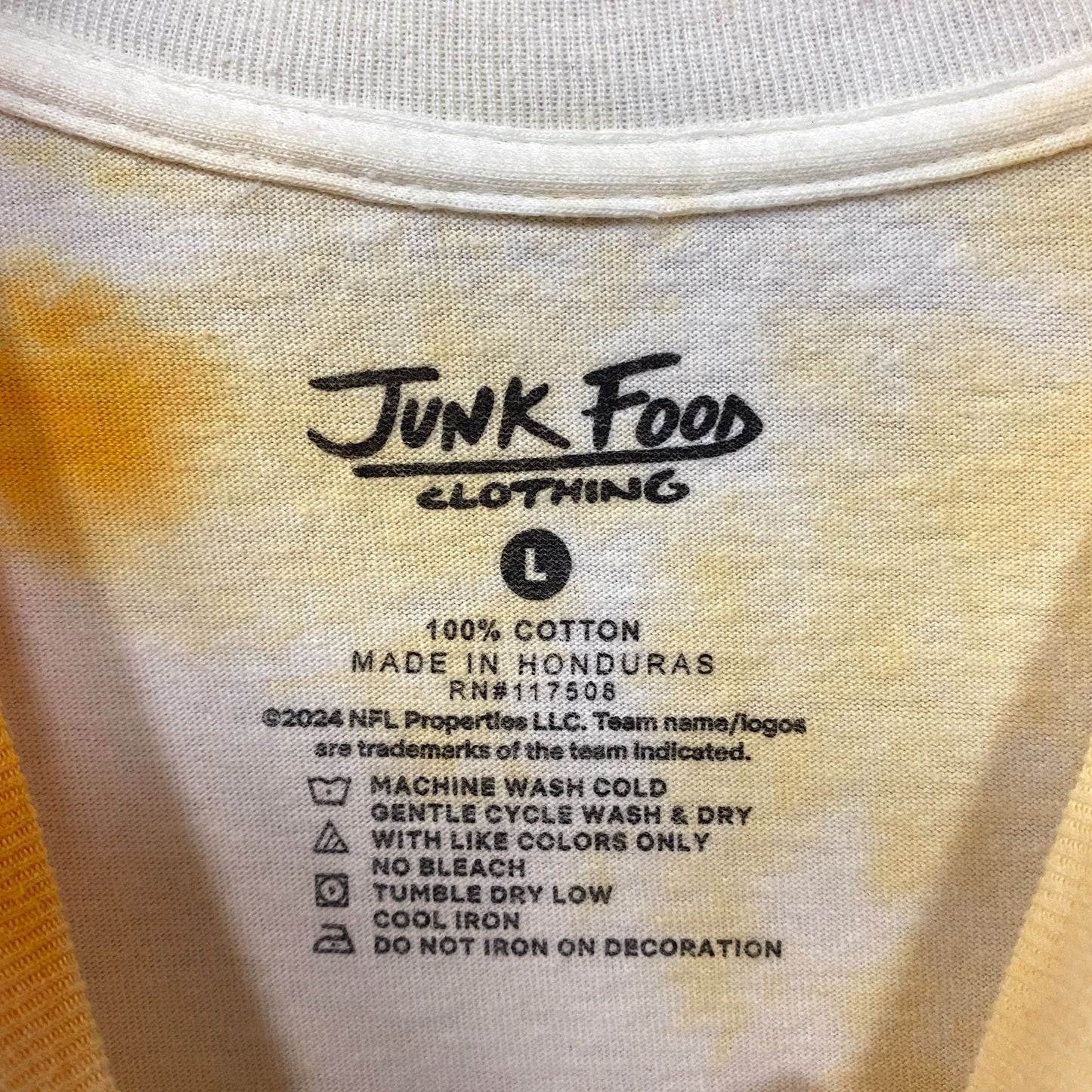 Junk Food Pittsburgh Steelers Football Tie Dye T-Shirt Large